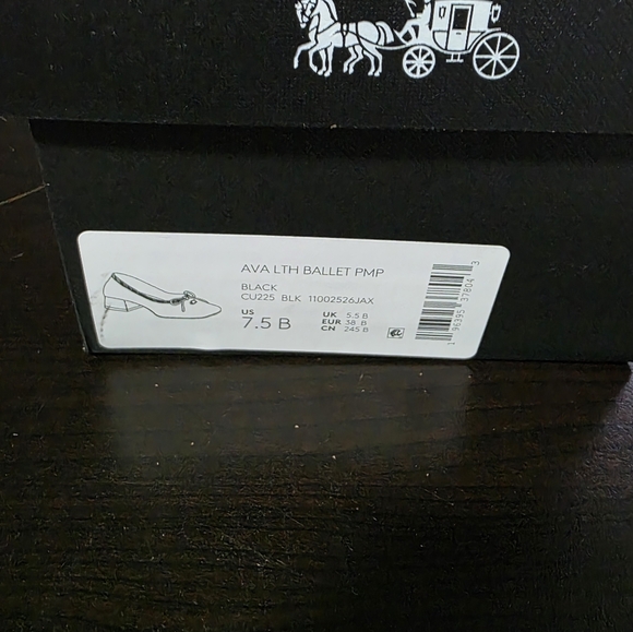 Coach Ava Ballet Pump Women Black Leather Slip on Walkable Block Heel - Picture 10 of 10